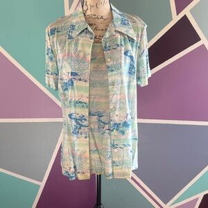 Vintage Tropical Short Sleeve Shirt Set